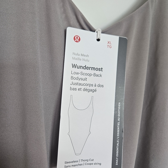 NWT Wundermost Nulu Mesh Scoop-Back Sleeveless Thong Bodysuit Mauve Grey XL - Picture 15 of 16